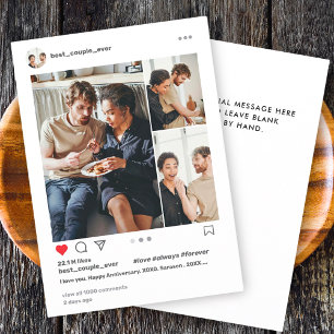 Modern Best Couple Ever Instagram Photo Collage Holiday Card