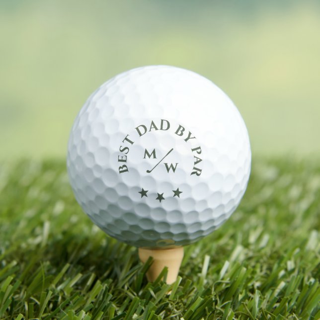 MODERN BEST DAD BY PAR GOLF FATHER'S DAY MONOGRAM  BALLS (Insitu Tee)
