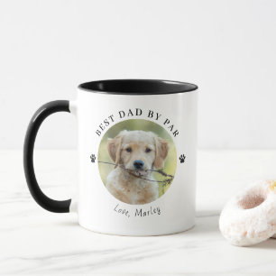 Modern Best Dad By Par Personalised Photo Coffee Mug