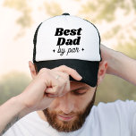 Modern Best Dad By Par Retro Cool Trucker Hat<br><div class="desc">Score a hole-in-one gift for Dad with this stylish trucker hat! Retro cool design for the Best Dad By Par. Swing into style on the course!</div>