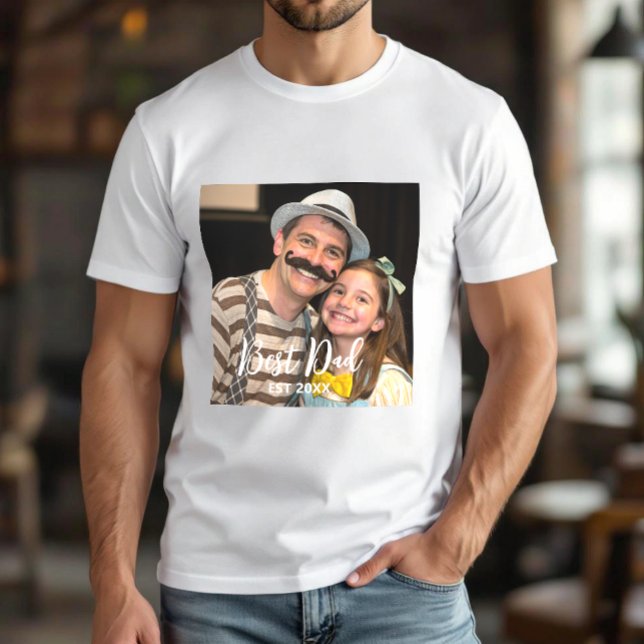 modern best dad custom photo  T-Shirt (Creator Uploaded)