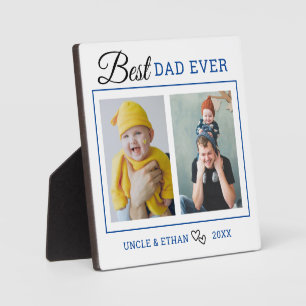Modern Best Dad Ever 2 Photo Collage Plaque
