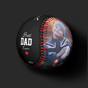 Modern Best Dad Ever 3 Photo Collage Father's Day Baseball