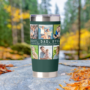 Modern BEST DAD EVER 6 Photos Insulated Tumbler