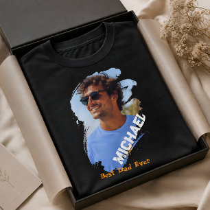 Modern Best Dad Ever Custom Photo Father’s Day T-Shirt
