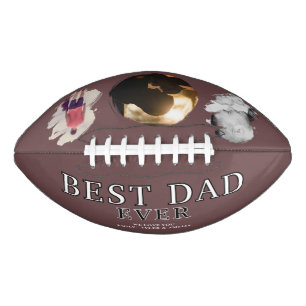Modern Best Dad Ever Father`s Day 3 Photo Collage Football