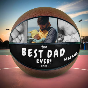 Modern Best Dad Ever Father`s Day Keepsake 3 Photo Basketball