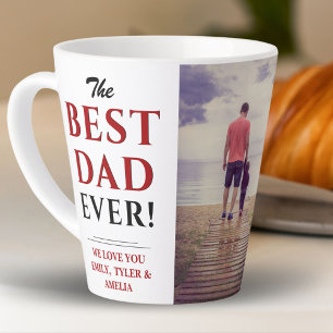 Modern Best Dad Ever Father`s Day Photo Latte Mug