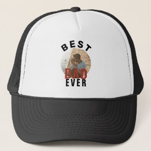 Modern Best Dad Ever Father`s Day Photo Trucker Hat