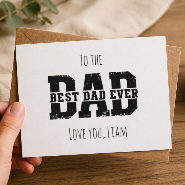 Modern Best Dad Ever Father’s Day Postcard (Creator Uploaded)