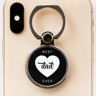 Modern Best Dad Ever Heart  Phone Ring Stand