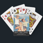 Modern BEST DAD EVER One Photo Personalised Playing Cards<br><div class="desc">Modern BEST DAD EVER One Photo Playing Cards. Create a personalised, custom deck of playing cards for a father featuring one picture, your custom title and/or message in your choice of font styles and text and background colours in EDIT (shown in white on black). The sample is shown with the...</div>