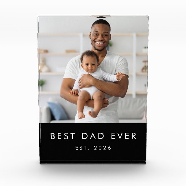 Modern Best Dad Ever Photo Block (Front)