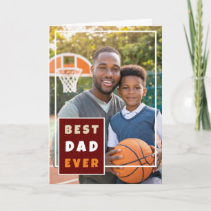 Modern Best Dad Ever Photo Collage Father's Day Holiday Card