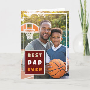 Modern Best Dad Ever Photo Collage Father's Day Holiday Card