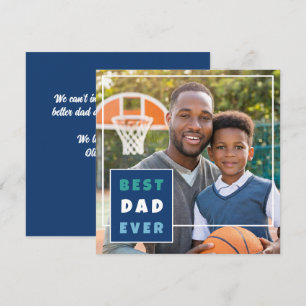 Modern Best Dad Ever Photo Collage Father's Day Holiday Card