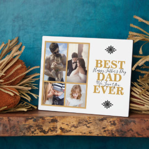 Modern Best Dad Ever Photo Collage Father's Day Plaque