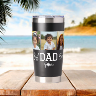 Modern Best Dad Ever Photo Collage Personalised Insulated Tumbler