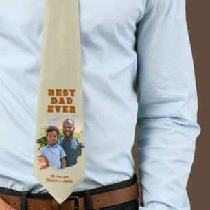 Modern Best Dad Ever Photo Father's Day  Tie