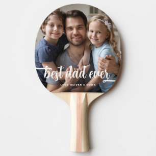 Modern Best Dad Ever Photo Playing Ping Pong Paddle