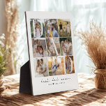 Modern Best Dad Ever Script 9 Photo Grid Dad Gift Plaque<br><div class="desc">This is a 9 photo grid collage that spells out the word DAD along with a custom message. Perfect as a gift for dad for father's day or his birthday,  or as a memory keepsake. Photos by prostooleh / Freepik.</div>