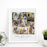 Modern Best Dad Ever Script 9 Photo Grid Dad Gift Poster<br><div class="desc">This is a 9 photo grid collage that spells out the word DAD along with a custom message. Perfect as a gift for dad for father's day or his birthday,  or as a memory keepsake. Frame not included. Photos by prostooleh / Freepik.</div>