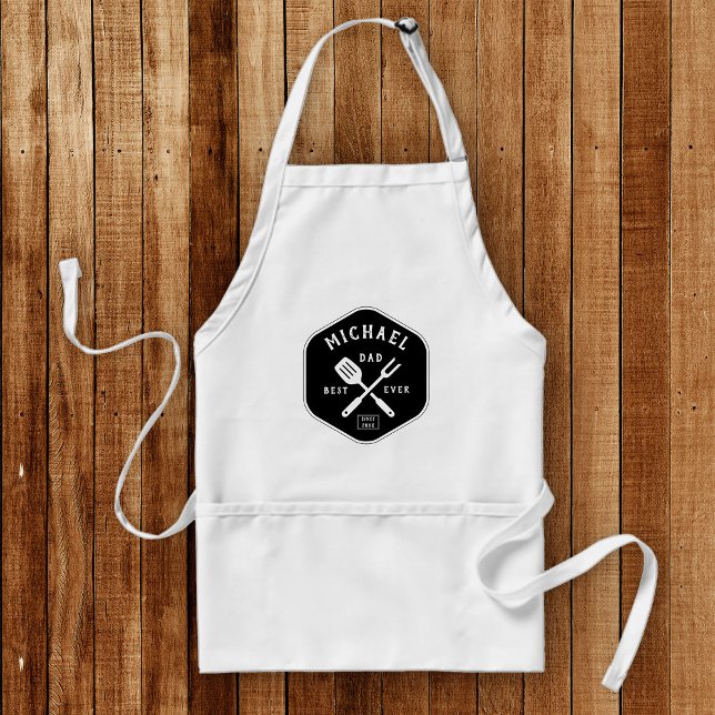 Modern BEST DAD EVER Trendy Father's Day Standard Apron (Creator Uploaded)