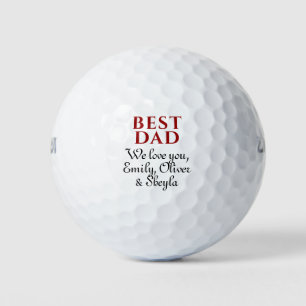 Modern Best Dad Ever Typography Message Script Golf Balls
