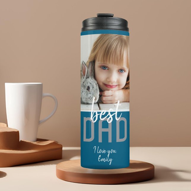 Modern Best Dad Family Photo Father`s Day Thermal Tumbler (Creator Uploaded)