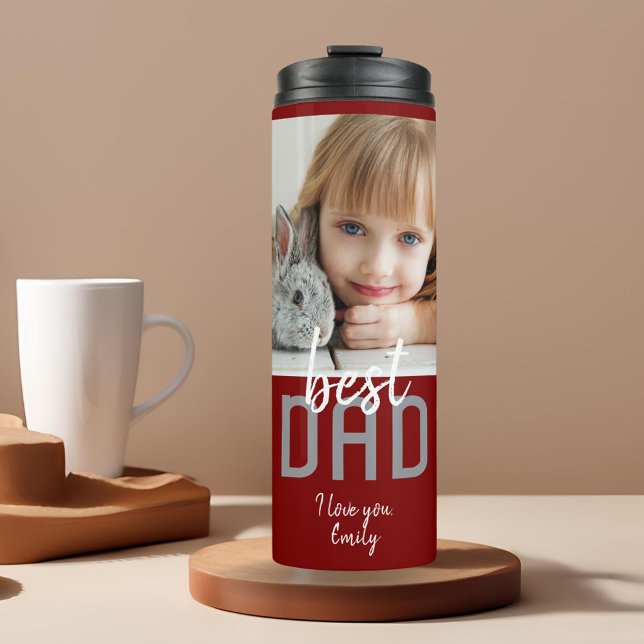Modern Best Dad Family Photo Father`s Day Thermal Tumbler (Creator Uploaded)