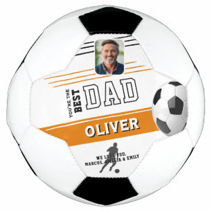 Modern Best Dad Father Keepsake Photo Football Soccer Ball