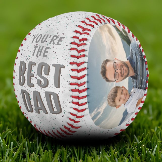 Modern Best Dad Father`s Day 2 Photos Baseball (Creator Uploaded)