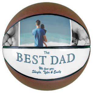 Modern Best Dad Father`s Day 3 Photo Collage Basketball