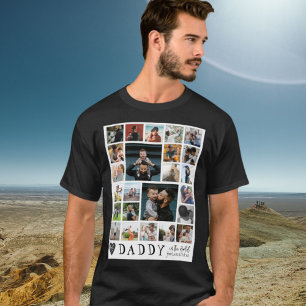 Modern Best Dad In The World Photo Collage  T-Shirt