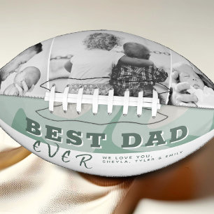 Modern Best Dad Typography Father`s Day 3 Photo Football