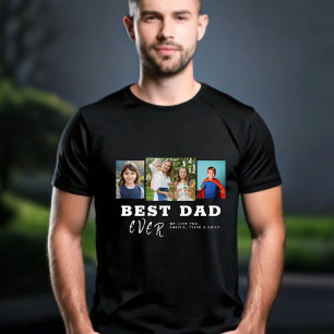 Modern Best Dad Typography Father`s Day 3 Photo Tri-Blend Shirt