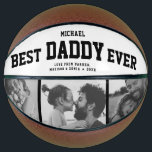 Modern BEST DADDY EVER Cool Trendy Photo Collage Basketball<br><div class="desc">Perfect for the coolest dad you love: A BEST DADDY EVER customised basketball with 3 favourite photos in trendy black and white, his name, and a sweet message from you as well as names and year. Great Father's Day gift or a awesome surprise for his birthday, surely a keepsake he'll...</div>