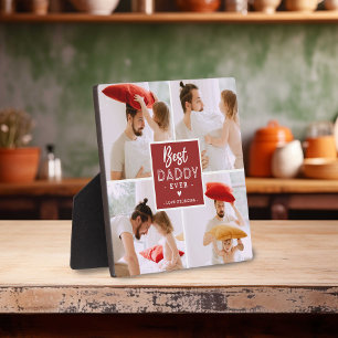 Modern 'Best Daddy Ever' Custom 4 Photo  Plaque