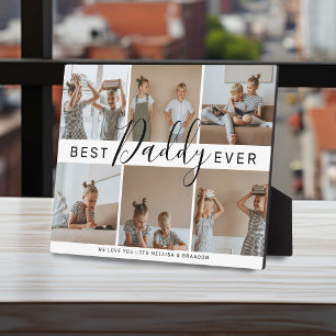 Modern 'Best Daddy Ever' Photo Collage Plaque