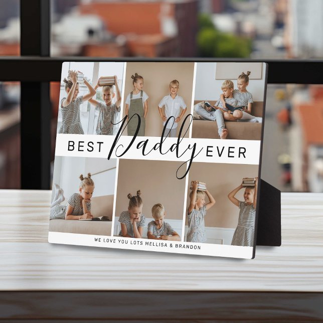 Modern 'Best Daddy Ever' Photo Collage Plaque (Creator Uploaded)