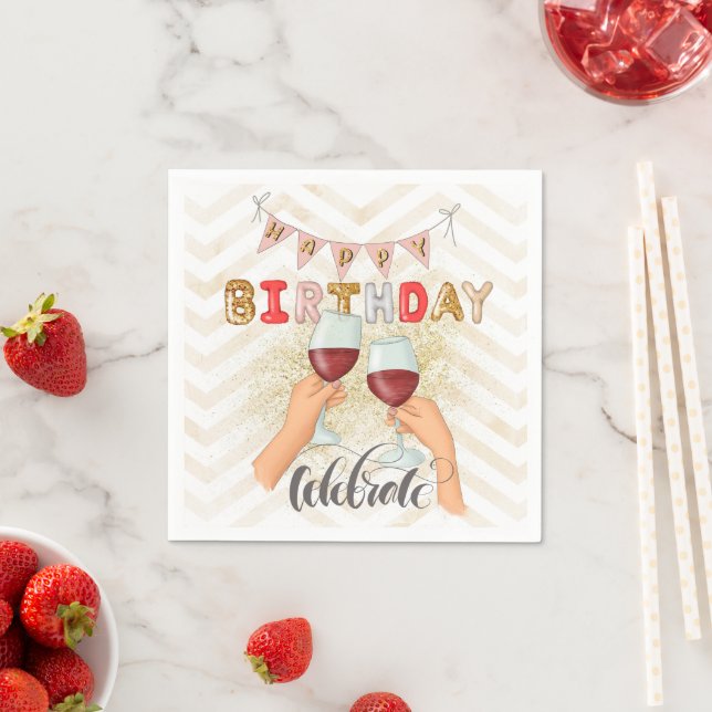 Modern Best Day Ever Birthday  Napkin (Insitu)
