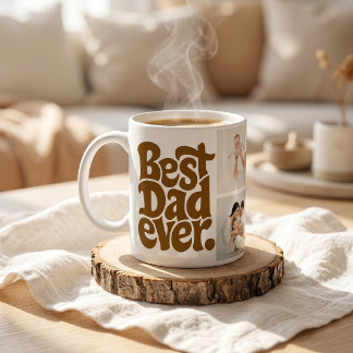 Modern Best Dog Dad Photo Coffee Mug