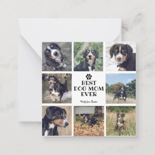 Modern Best Dog Mum Ever White 8 Photos Card