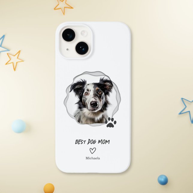 Modern Best Dog Mum One Photo Case-Mate iPhone Case (Creator Uploaded)