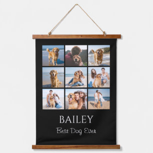 Modern Best Dog Photo Collage Personalised Hanging Tapestry