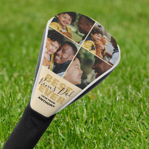 Modern Best Ever Bonus Dad Photo Collage Golf Head Cover