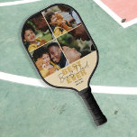 Modern Best Ever Bonus Dad | Photo Collage Pickleball Paddle<br><div class="desc">Looking for a fun cool gift for fathers day or a birthday, this cool pickleball paddle is the perfect keepsake for Dads, stepdads, new dads, bonus dads and dog dads. The paddle features 4 photos and the template message reads 'BEST EVER BONUS DAD' and is personalised with your childs name....</div>