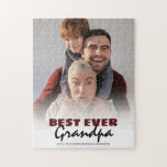 Modern Best Ever Grandpa | Photo Jigsaw Puzzle<br><div class="desc">Looking for a cool gift for fathers day or a birthday, this photo puzzle is the perfect keepsake for Dads, stepdads, new dads, bonus dads, grandads and dog dads. The puzzle features photo and the template message reads 'BEST EVER GRANDPA' and a template message. All font styles, sizes and colours...</div>