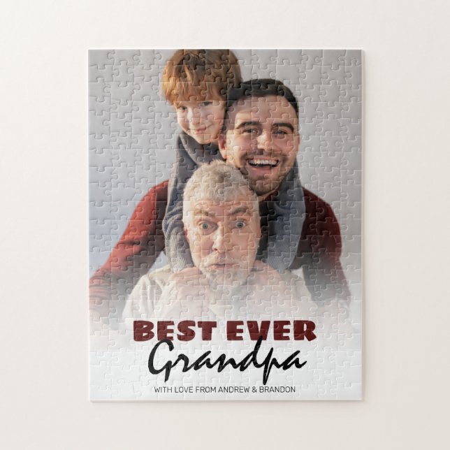 Modern Best Ever Grandpa | Photo Jigsaw Puzzle (Vertical)