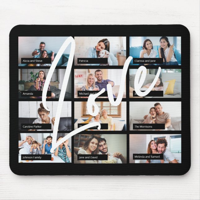 Modern best friends 12 custom photo collage love mouse pad (Front)